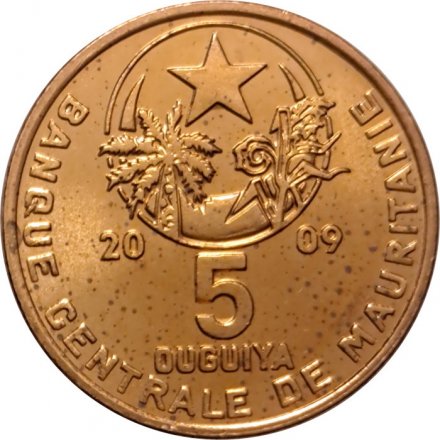 Мавритания 5 угий 2009 год UNC