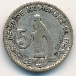 Гватемала 5 сентаво 1945 год