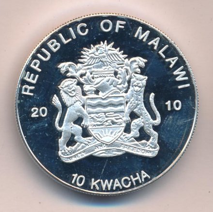 Малави 10 квач 2010 год - Ринодерма Дарвина