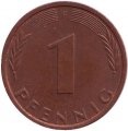 ФРГ 1 пфенниг 1976 год - F