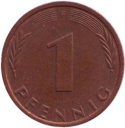 ФРГ 1 пфенниг 1976 год - F