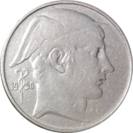 Бельгия 20 франков 1950 год BELGIQUE (Монетное отношение аверс/реверс (180°))