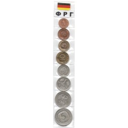 Набор из 8 монет - Германия - ФРГ 1975-1995 год
