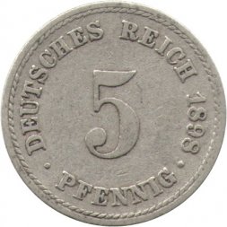 Германия 5 пфеннигов 1898 год (A)