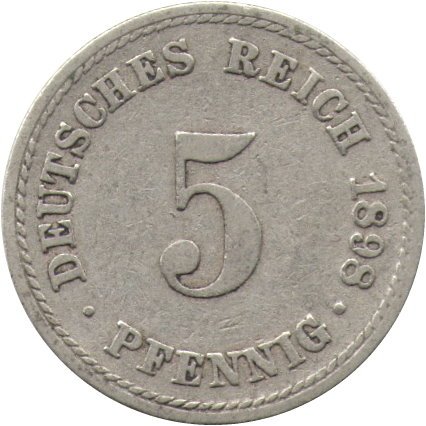 Германия 5 пфеннигов 1898 год (A)