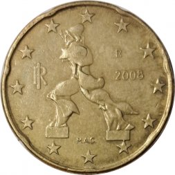 Италия 20 евроцентов 2008 год