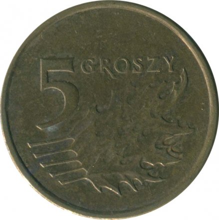 Польша 5 грошей 2010 год