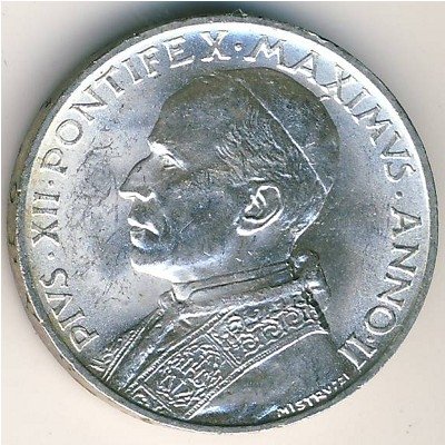 Ватикан 5 лир 1940 год