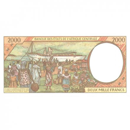 Габон 2000 франков 2000 год - Рынок на пристани UNC