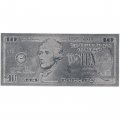 Сувенирная банкнота США 10 долларов (серебро) - UNC