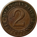 Веймарская республика 2 рентенпфеннига 1924 год (F)