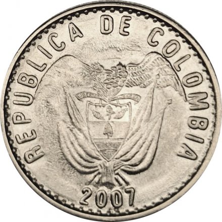 Колумбия 50 песо 2007 год