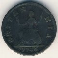 Великобритания 1 фартинг 1746 год