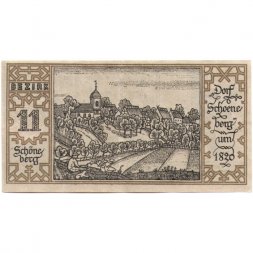Германия (нотгельд) 50 пфеннигов 1921 год - Серия "Районы Берлина". Деревня Шенеберг около 1820 г. (вид 11) - XF