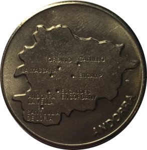 Андорра 50 сантимов 2005 год - Карта