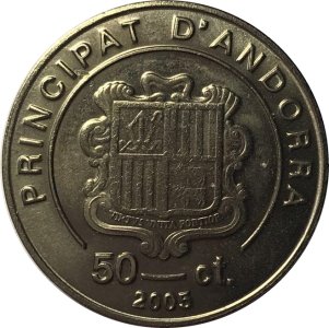 Андорра 50 сантимов 2005 год - Карта