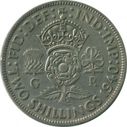 Великобритания 2 шиллинга (1 флорин) 1940 год