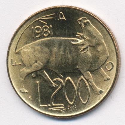 Сан-Марино 200 лир 1981 год - ФАО