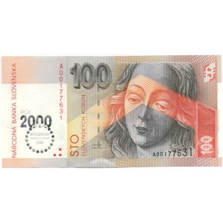 Словакия 100 крон 2000 год - Миллениум UNC