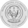 Руанда 50 франков 2020 год - Корабль &quot;Мейфлауэр&quot;