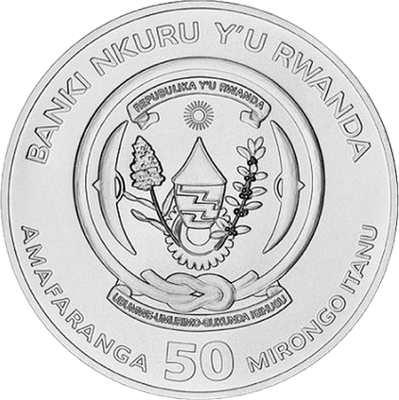 Руанда 50 франков 2020 год - Корабль &quot;Мейфлауэр&quot;