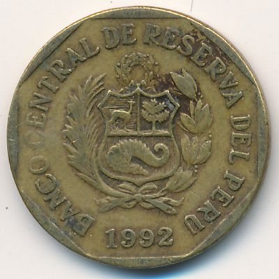 Перу 20 сентимо 1992 год