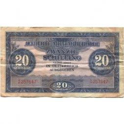 Австрия 20 шиллингов 1944 год (оккупация союзников) - F