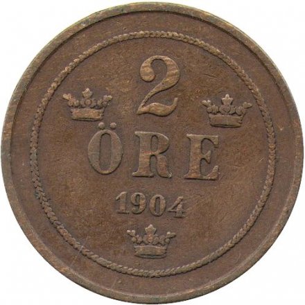 Швеция 2 эре 1904 год - Король Оскар II