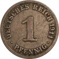 Германия 1 пфенниг 1911 год (A)