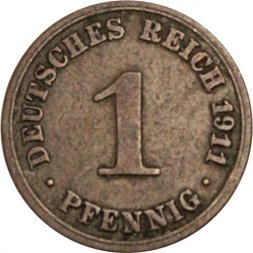 Германия 1 пфенниг 1911 год (A)