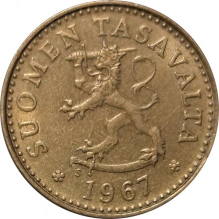 Финляндия 10 пенни 1967 год