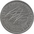 Центральная Африка 50 франков 1985 год (отметка на реверсе &quot;D&quot; - Габон)