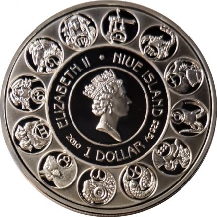 Ниуэ 1 доллар 2010 год - Знаки зодиака. Козерог (в футляре)