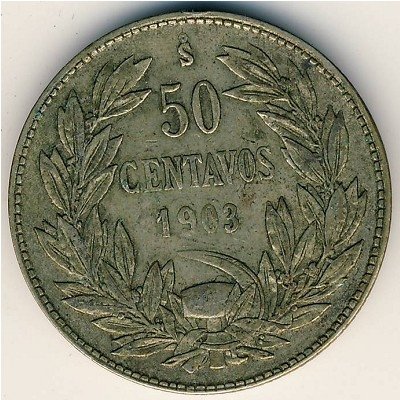 Чили 50 сентаво 1903 год