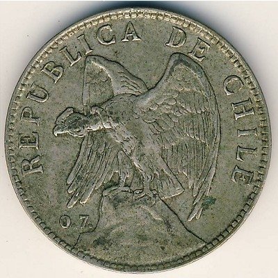 Чили 50 сентаво 1903 год