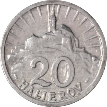 Словакия 20 геллеров 1943 год