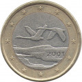 Финляндия 1 евро 2001 год - Лебеди