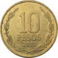 Чили 10 песо 2013 год Бернардо О’Хиггинс