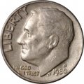 США 1 дайм (10 центов) 1980 год - Франклин Рузвельт (D)