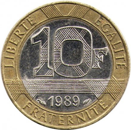 Франция 10 франков 1989 год - Гений Свободы