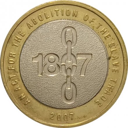 Великобритания 2 фунта 2007 год - Отмена рабства в Британской Империи (без букв DG)