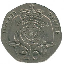 Великобритания 20 пенсов 1994 год