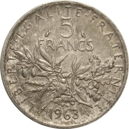 Франция 5 франков 1963 год