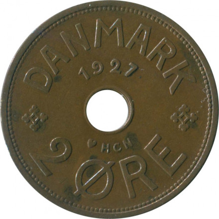 Дания 2 эре 1927 год - Король Кристиан X (HCN)