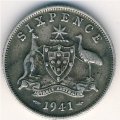 Австралия 6 пенсов 1941 год