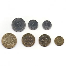 Набор из 7 монет Украина 2006-2009 год