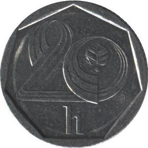 Чехия 20 геллеров 1994 год - Отметка монетного двора: &quot;HM&quot; (замок) - Гамбург, Германия