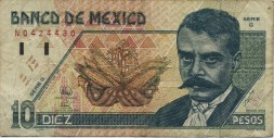 Мексика 10 песо 1994 год - Эмилиано Сапата