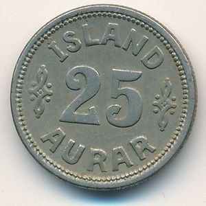 Исландия 25 эйре 1937 год