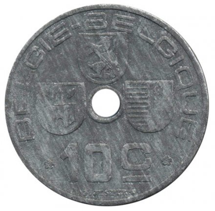 Бельгия 10 сантимов 1942 год BELGIE - BELGIQUE